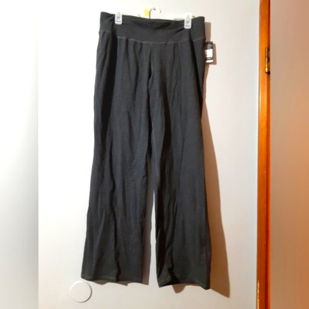 Champion NWT  Charcoalz Gray Wide-Leg Pants Elastiv Waist Women's Size L Boho